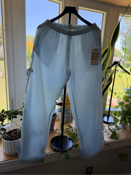 Cali1850 Pants - Light Blue Gingham Woman’s Pants With Bows These Pictures Do Not Do These Justic